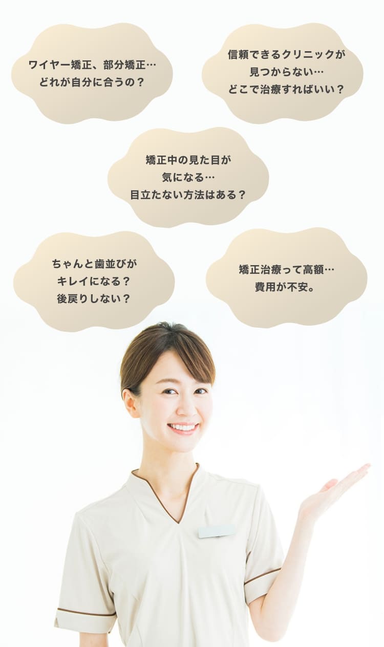 矯正治療、こんなお悩みありませんか？